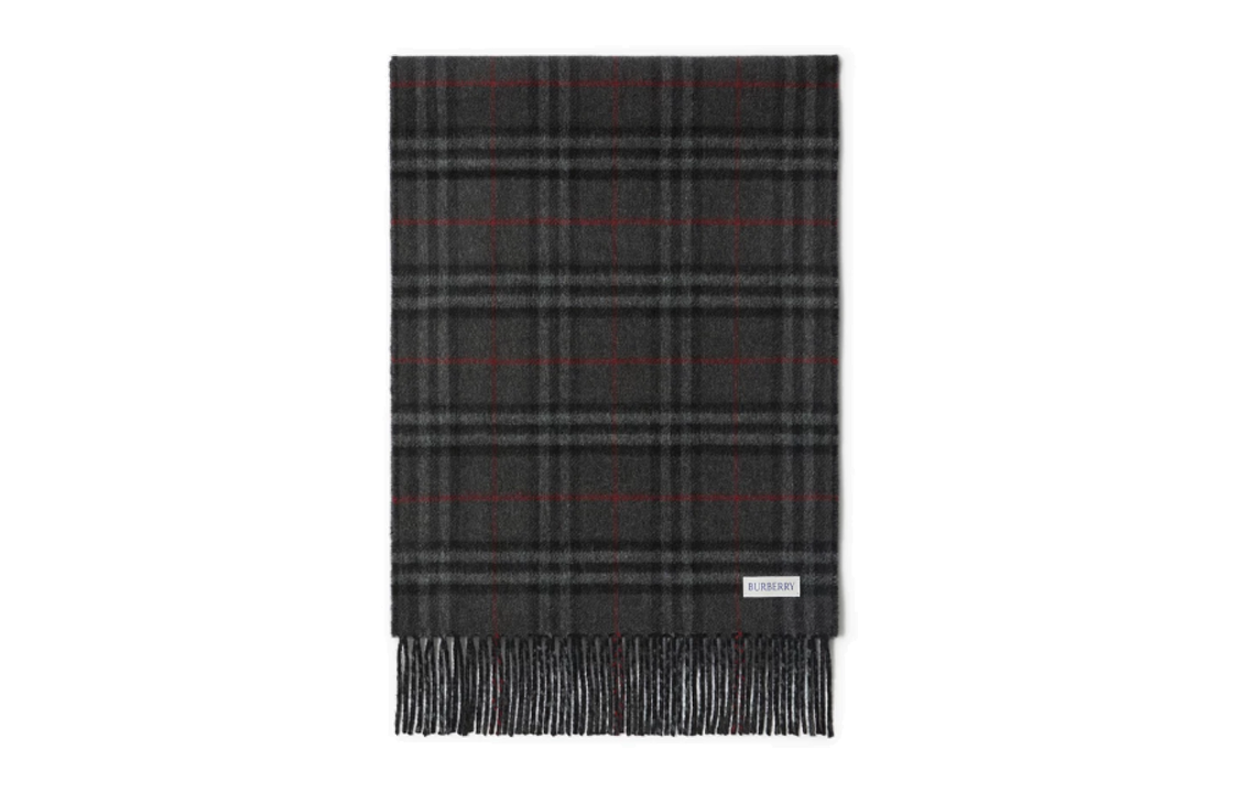 (Women) Burberry  Double-Sided Check Cashmere Scarf Black 80746751 圖 4