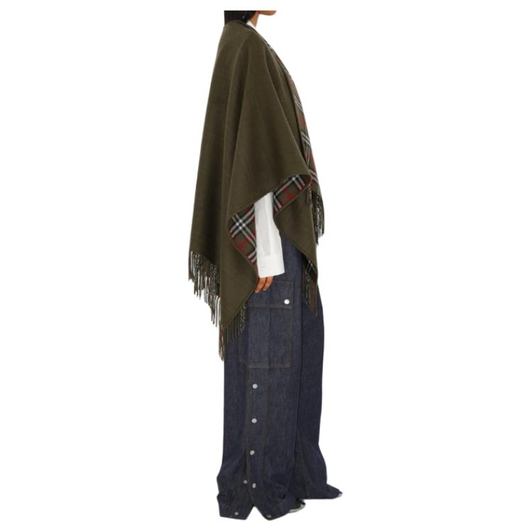 Details for (Women) Burberry  Double-Sided Wool Shawl in Lake Blue. 8095256C1173