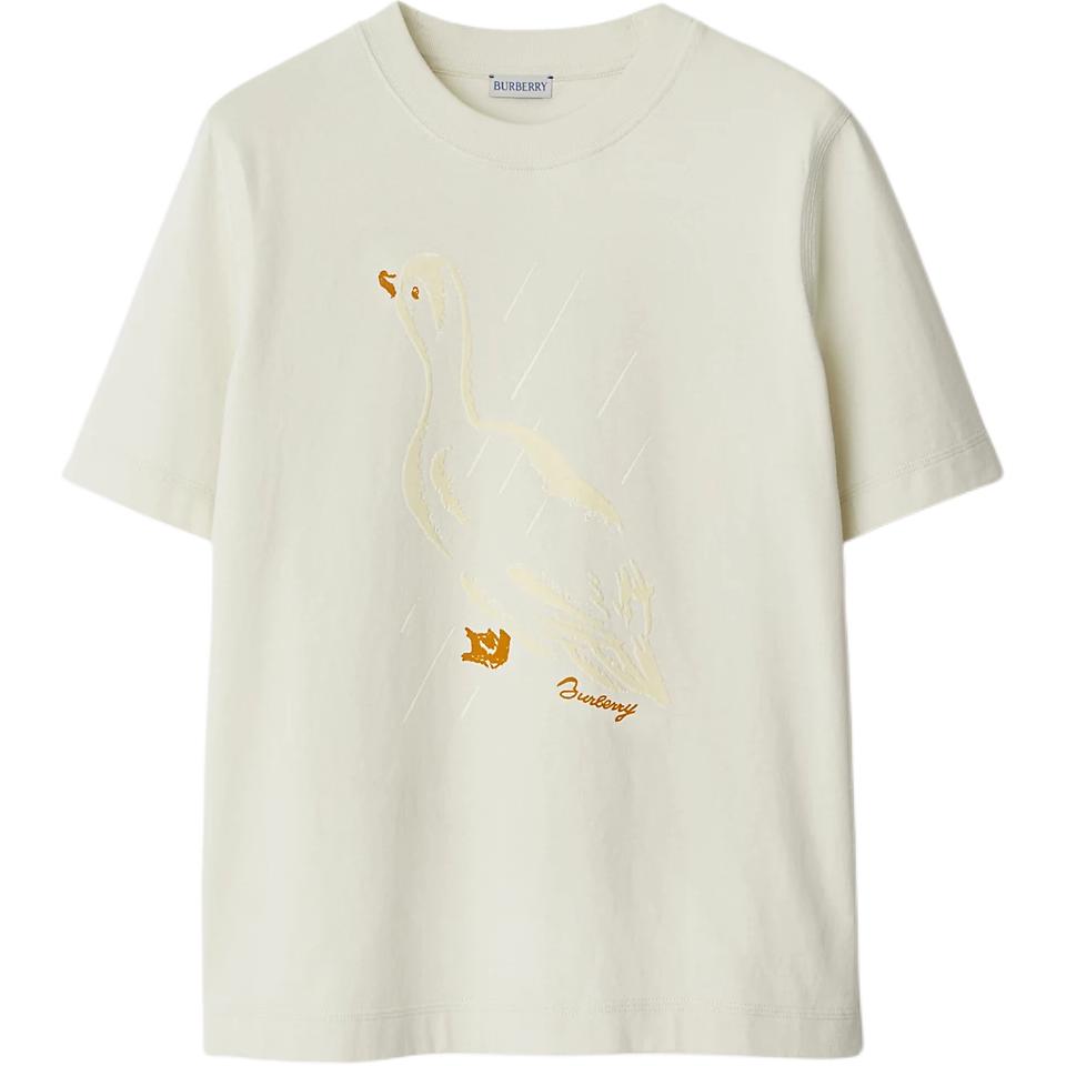 (Women) Burberry  Duck Graphic Crewneck T-Shirt Chalk White 80935871