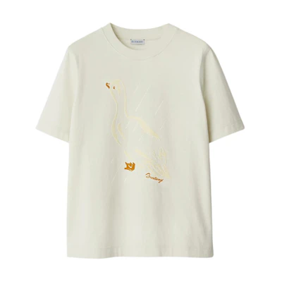 (Women) Burberry Duck Graphic Crewneck T-Shirt Chalk White 80935871