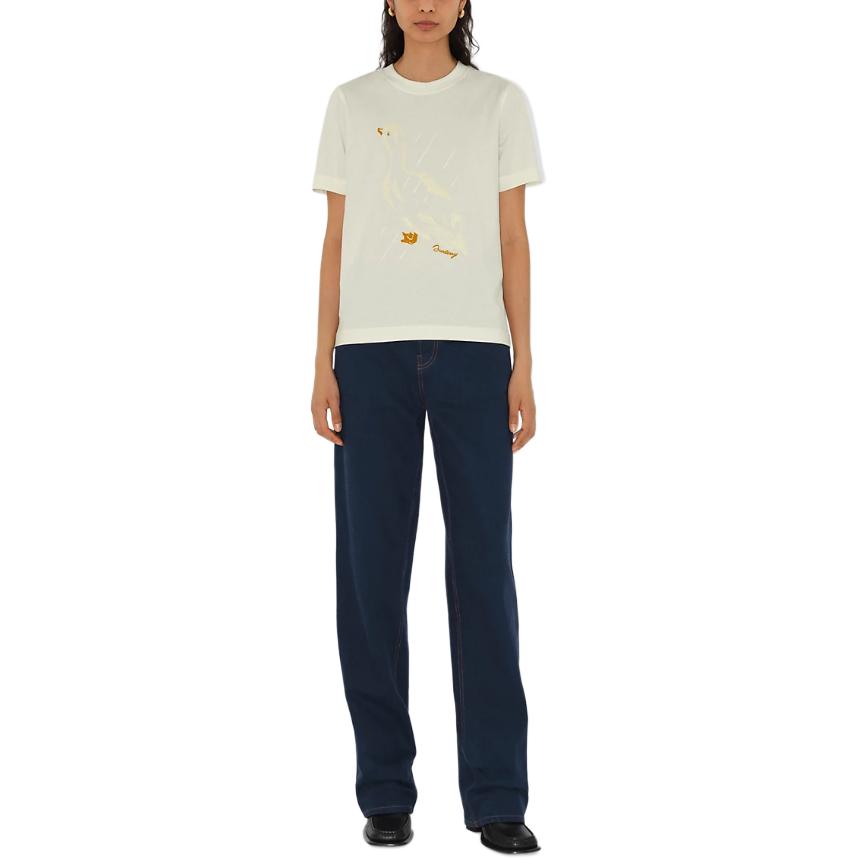 (Women) Burberry  Duck Graphic Crewneck T-Shirt Chalk White 80935871 圖 3