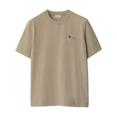(Women) Burberry Embroidered Logo Crewneck T-Shirt Khaki 80936621