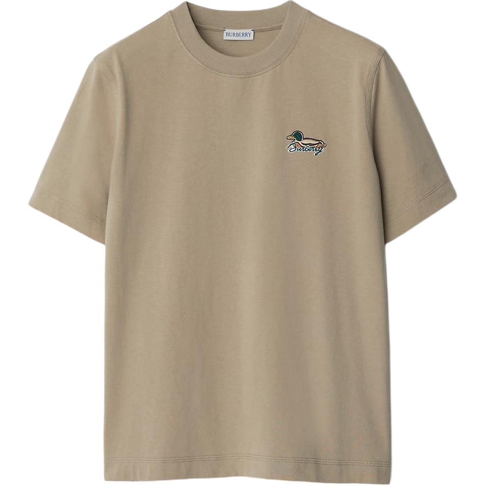 (Women) Burberry  Embroidered Logo Crewneck T-Shirt Khaki 80936621 圖 2
