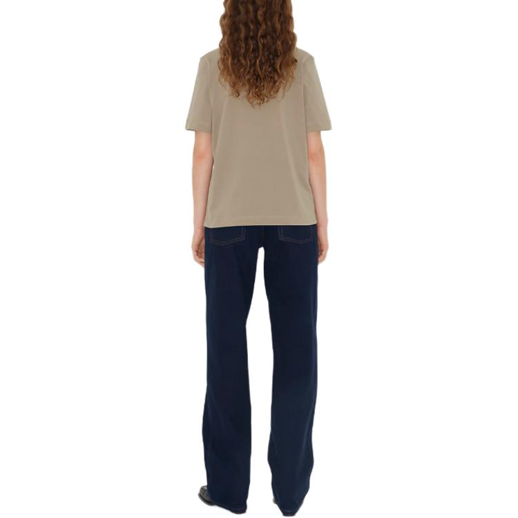 (Women) Burberry  Embroidered Logo Crewneck T-Shirt Khaki 80936621 圖 5