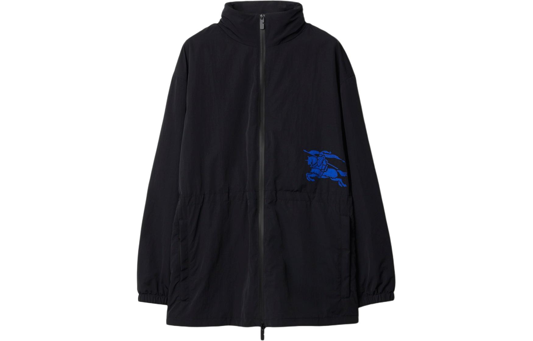 (Women) Burberry  Equestrian Knight Drawstring Hooded Jacket - Black 80872341