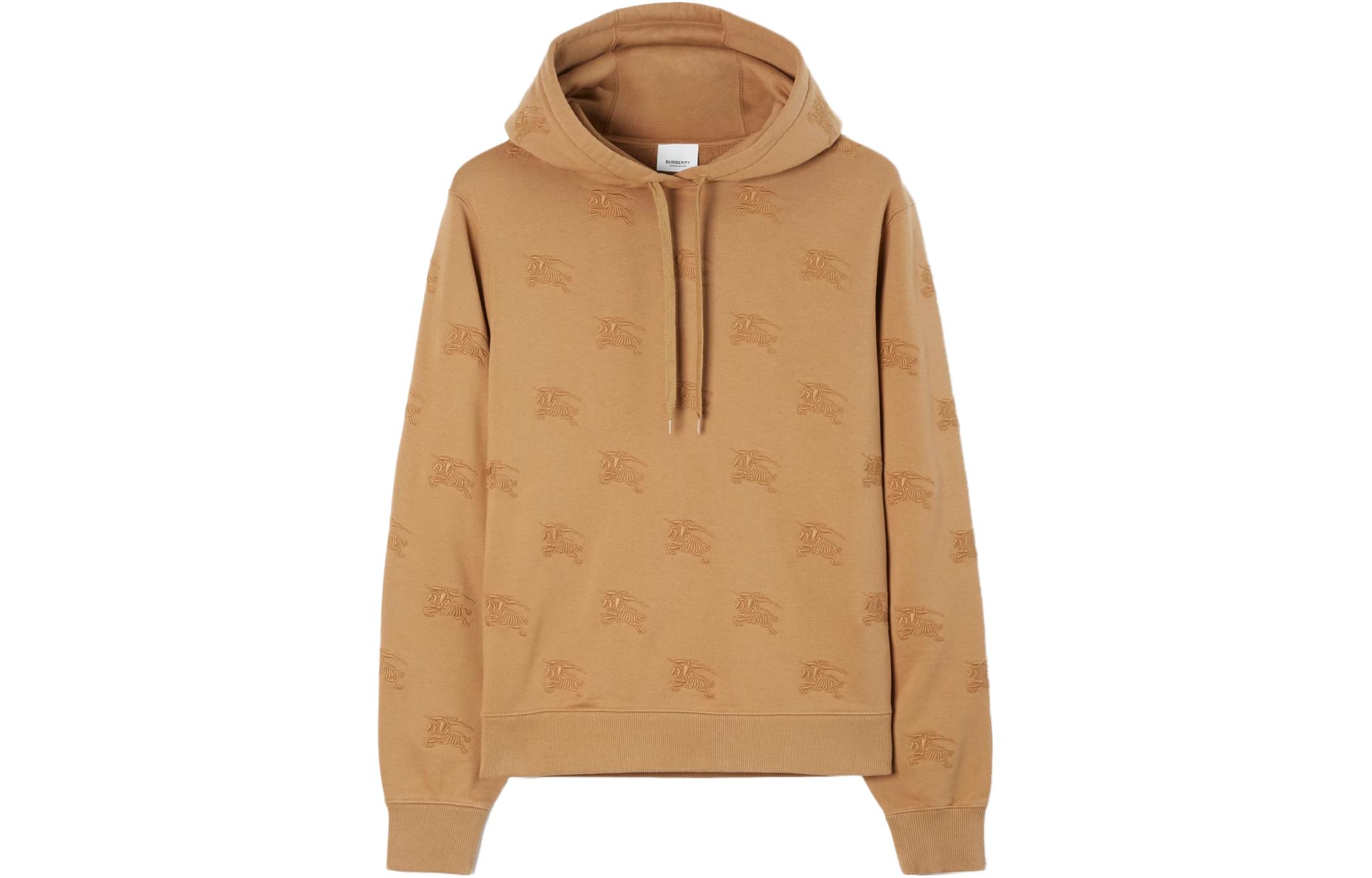 (Women) Burberry  Equestrian Knight Embroidered Hoodie Beige Long Sleeve Pullover 80720911 圖 2