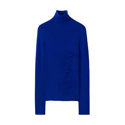 (Women) Burberry Equestrian Knight Knitted High-Neck Sweater. 80759111
