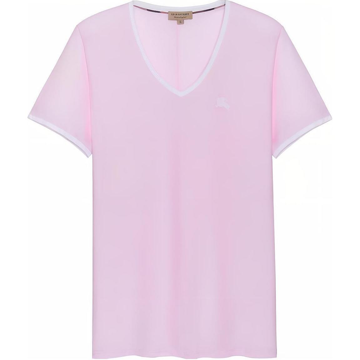 (Women) Burberry  Equestrian Knight Logo Pink Cotton Short-Sleeve T-Shirt 80356001