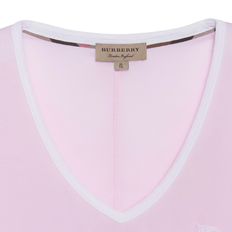 (Women) Burberry  Equestrian Knight Logo Pink Cotton Short-Sleeve T-Shirt 80356001 圖 4