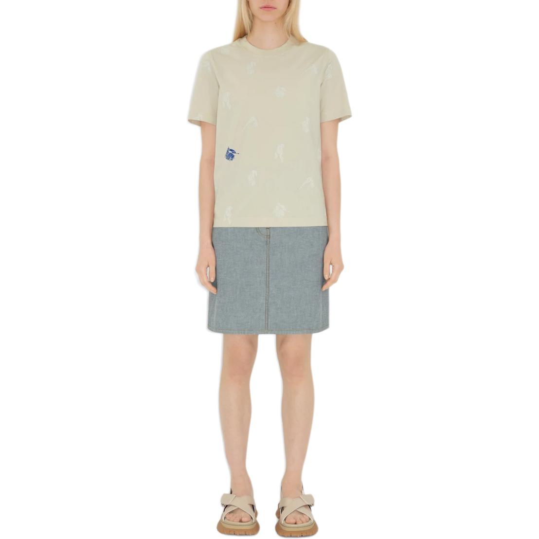 (Women) Burberry  Equestrian Knight Logo Short Sleeve T-Shirt Plaster White. 80929341 圖 3