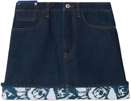 (Women) Burberry Equestrian Knight Mid-Rise Denim Skirt - Indigo Blue 80809211 (Women) Burberry Equestrian Knight Mid-Rise Denim Skirt - Indigo Blue 80809211