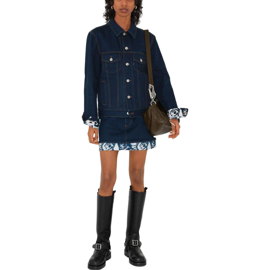 Shop (W) Burberry 馬術騎士中腰丹寧裙 - 靛藍色 80809211