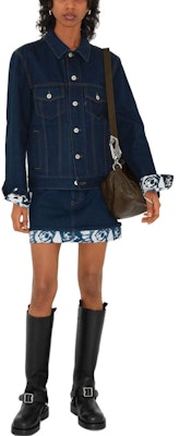 (Women) Burberry Equestrian Knight Mid-Rise Denim Skirt - Indigo Blue 80809211 Shop (Women) Burberry Equestrian Knight Mid-Rise Denim Skirt - Indigo Blue 80809211