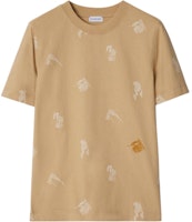 (Women) Burberry Equestrian Knight Print Yellow Crewneck T-Shirt 80929321 (Women) Burberry Equestrian Knight Print Yellow Crewneck T-Shirt 80929321
