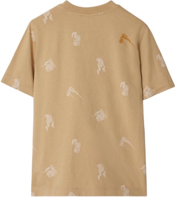 (W) Burberry Equestrian Knight Cetakan Kuning Crewneck T-Shirt 80929321 Lookbook (W) Burberry Equestrian Knight Cetakan Kuning Crewneck T-Shirt 80929321