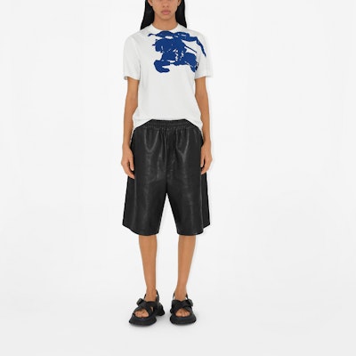 (W) Burberry Equestrian Knight Kemeja-T Leher Bulat Putih 80907931 Shop (W) Burberry Equestrian Knight Kemeja-T Leher Bulat Putih 80907931