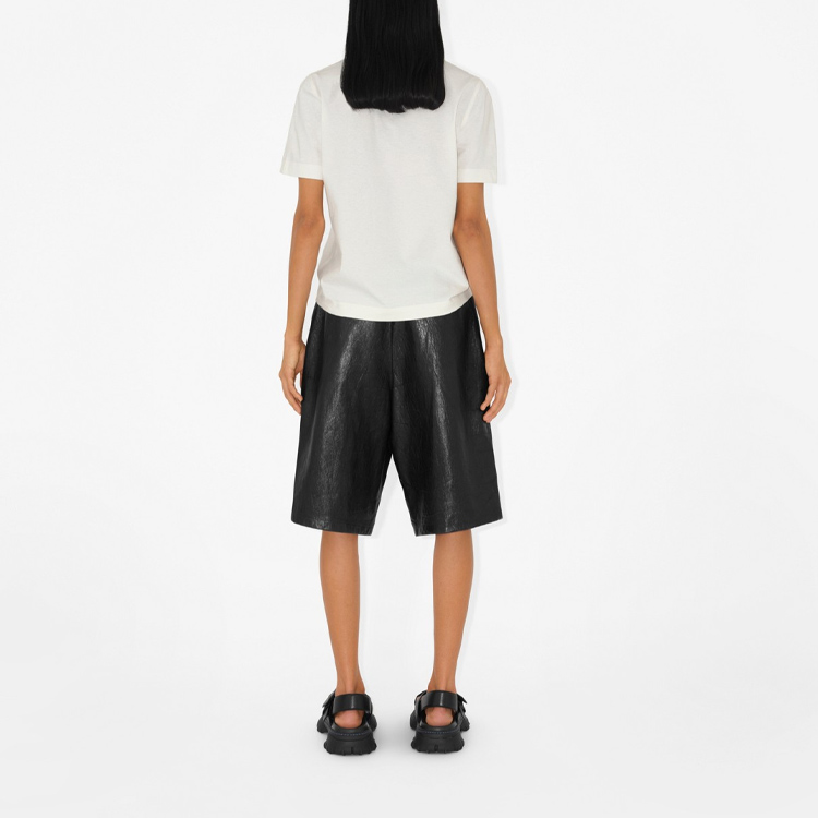 Purchase (W) Burberry Equestrian Knight Kemeja-T Leher Bulat Putih 80907931