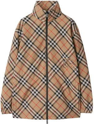 (W) バーバリー エクエストリアンロゴ チェック ハイネック ジップジャケット ベージュ 80872311 Buy (W) バーバリー エクエストリアンロゴ チェック ハイネック ジップジャケット ベージュ 80872311