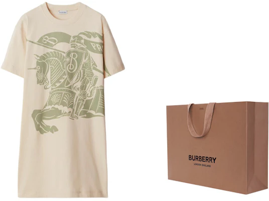 (W) 버버리 승마 로고 프린트 크루넥 반팔 원피스 화이트. 80906451 Shop (W) 버버리 승마 로고 프린트 크루넥 반팔 원피스 화이트. 80906451