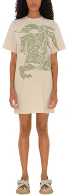 (W) 버버리 승마 로고 프린트 크루넥 반팔 원피스 화이트. 80906451 Purchase (W) 버버리 승마 로고 프린트 크루넥 반팔 원피스 화이트. 80906451