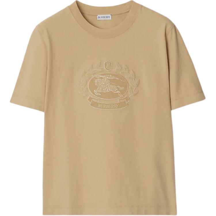 (Women) Burberry  Equestrian Print Crew Neck Short Sleeve T-Shirt Light Brown. 80936541 圖 2