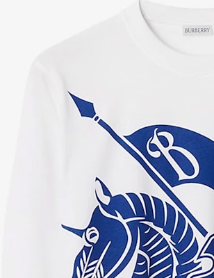 (W) 버버리 승마 프린트 드롭숄더 크루넥 긴팔 티셔츠 화이트 80776691 Purchase (W) 버버리 승마 프린트 드롭숄더 크루넥 긴팔 티셔츠 화이트 80776691