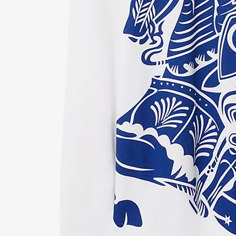 Details for (W) 버버리 승마 프린트 드롭숄더 크루넥 긴팔 티셔츠 화이트 80776691