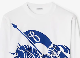 Sizing (W) Burberry 馬術印花圓領落肩長袖T恤 白色 80776691