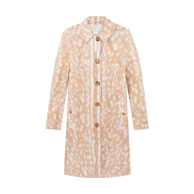 (Women) Burberry Floral Deer Print Single-Breasted Long Sleeve Trench Coat. 80237281