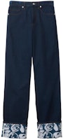 (Women) Burberry Floral Print Cuffed Straight-Leg Jeans Blue 80837031 (Women) Burberry Floral Print Cuffed Straight-Leg Jeans Blue 80837031