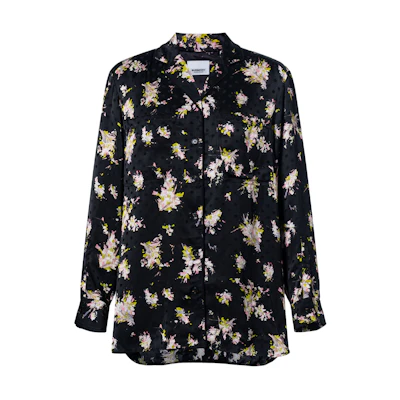 (Women) Burberry Floral Print Loose-Fit Long Sleeve Shirt. 80709131