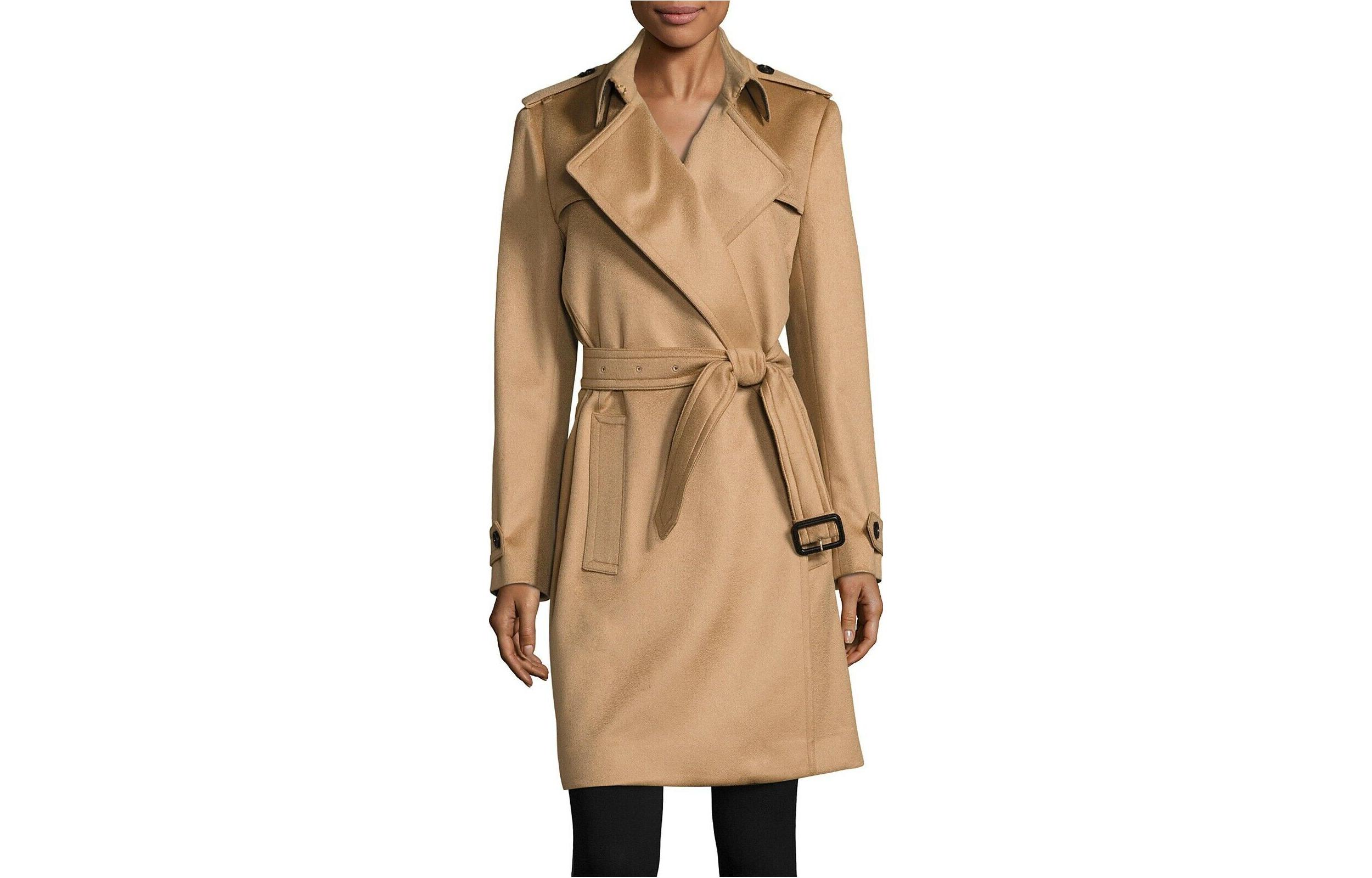 (Women) Burberry  FW22 Beige Mid-length Belted Wool Coat. 80220511 圖 2