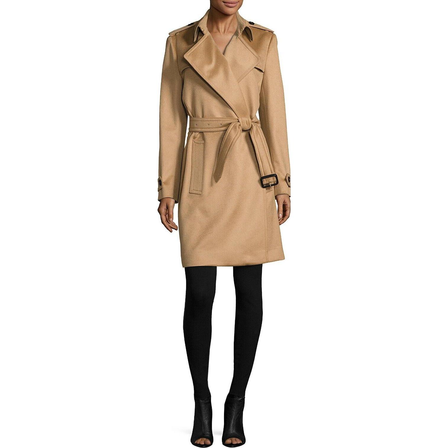 (Women) Burberry  FW22 Beige Mid-length Belted Wool Coat. 80220511 圖 4