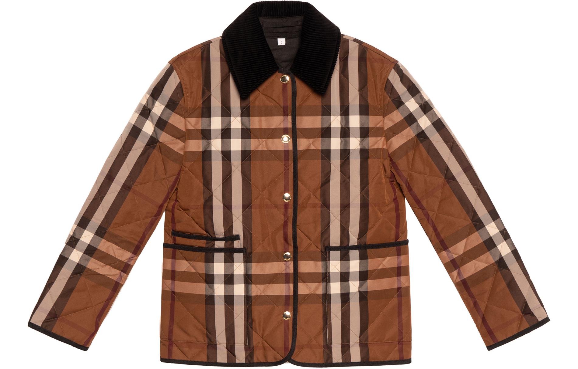 (Women) Burberry  FW22 Check Cotton Jacket Brown Long Sleeve Outerwear 80604871 圖 2