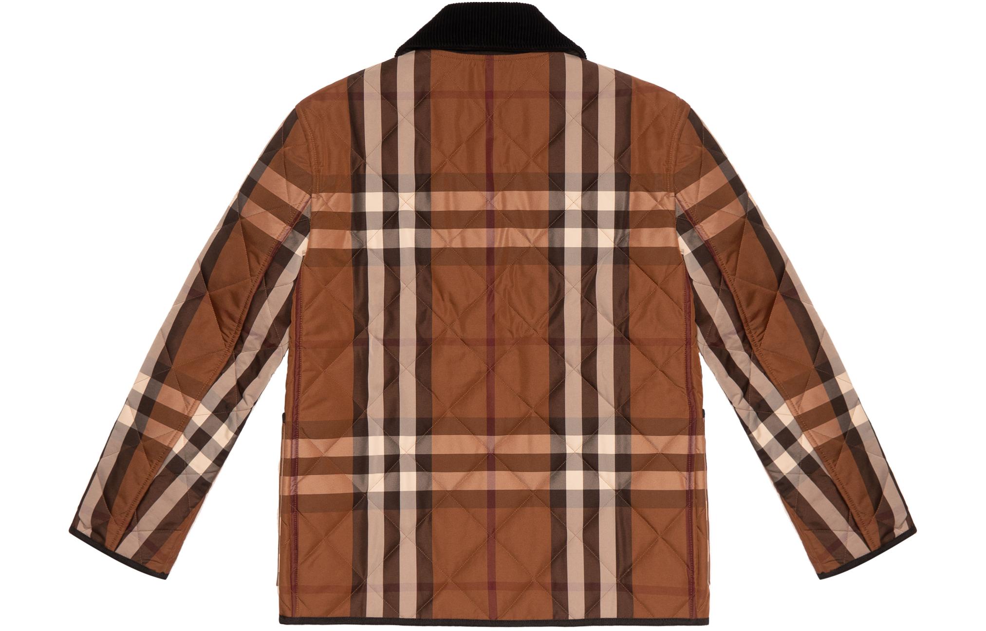 (Women) Burberry  FW22 Check Cotton Jacket Brown Long Sleeve Outerwear 80604871 圖 3