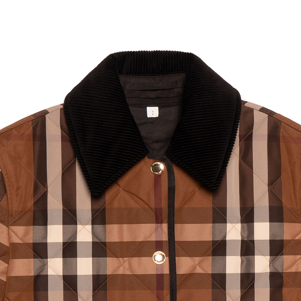 (Women) Burberry  FW22 Check Cotton Jacket Brown Long Sleeve Outerwear 80604871 圖 6