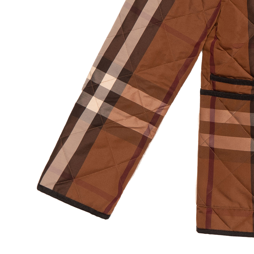 (Women) Burberry  FW22 Check Cotton Jacket Brown Long Sleeve Outerwear 80604871 圖 7
