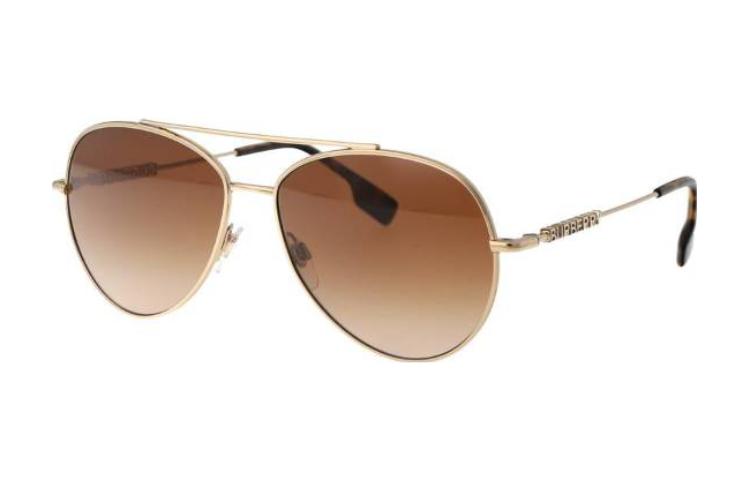 (Women) Burberry  Gold Aviator Sunglasses with Logo Detail. BE3147110913