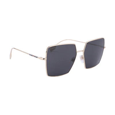 (Women) Burberry Gold Metal Square Sunglasses - High-Fashion Street Style. BE3133