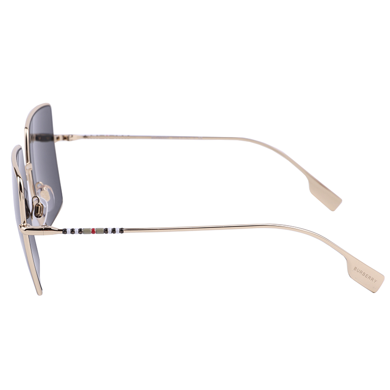 (Women) Burberry  Gold Metal Square Sunglasses - High-Fashion Street Style. BE3133 圖 4