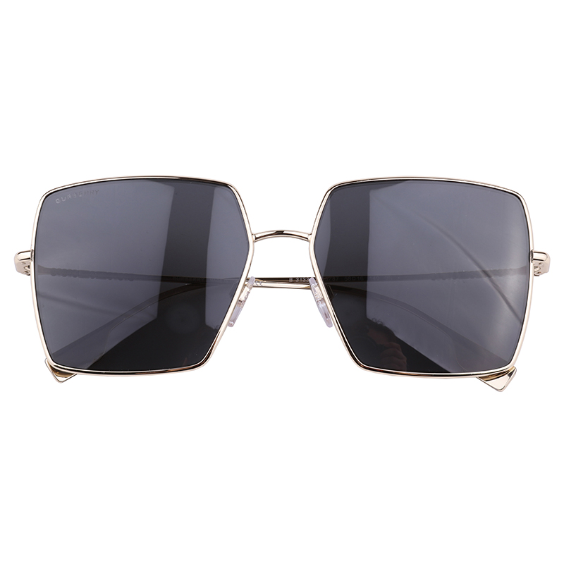 (Women) Burberry  Gold Metal Square Sunglasses - High-Fashion Street Style. BE3133 圖 5