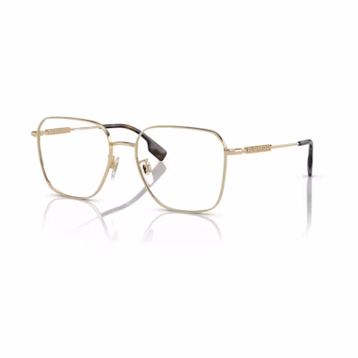 (Women) Burberry Gold Square Metal Optical Glasses with Logo Detail. 0BE1382D1109