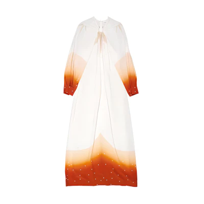 (Women) Burberry Gradient Long Sleeve White Midi Dress. 80523771
