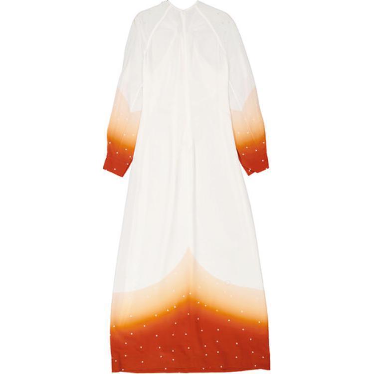 (Women) Burberry  Gradient Long Sleeve White Midi Dress. 80523771 圖 3