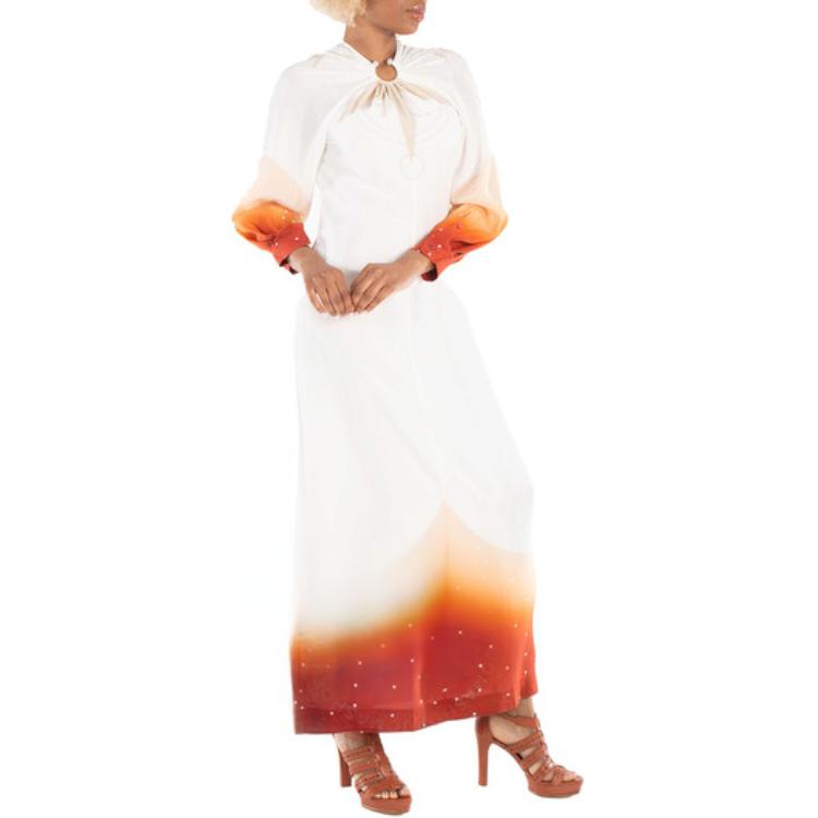 (Women) Burberry  Gradient Long Sleeve White Midi Dress. 80523771 圖 4