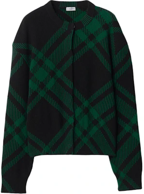 (W) Burberry Sweater Knit Crewneck Hijau Check Intarsia. 80839241 Order (W) Burberry Sweater Knit Crewneck Hijau Check Intarsia. 80839241