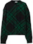 Order (W) Burberry Sweater Knit Crewneck Hijau Check Intarsia. 80839241
