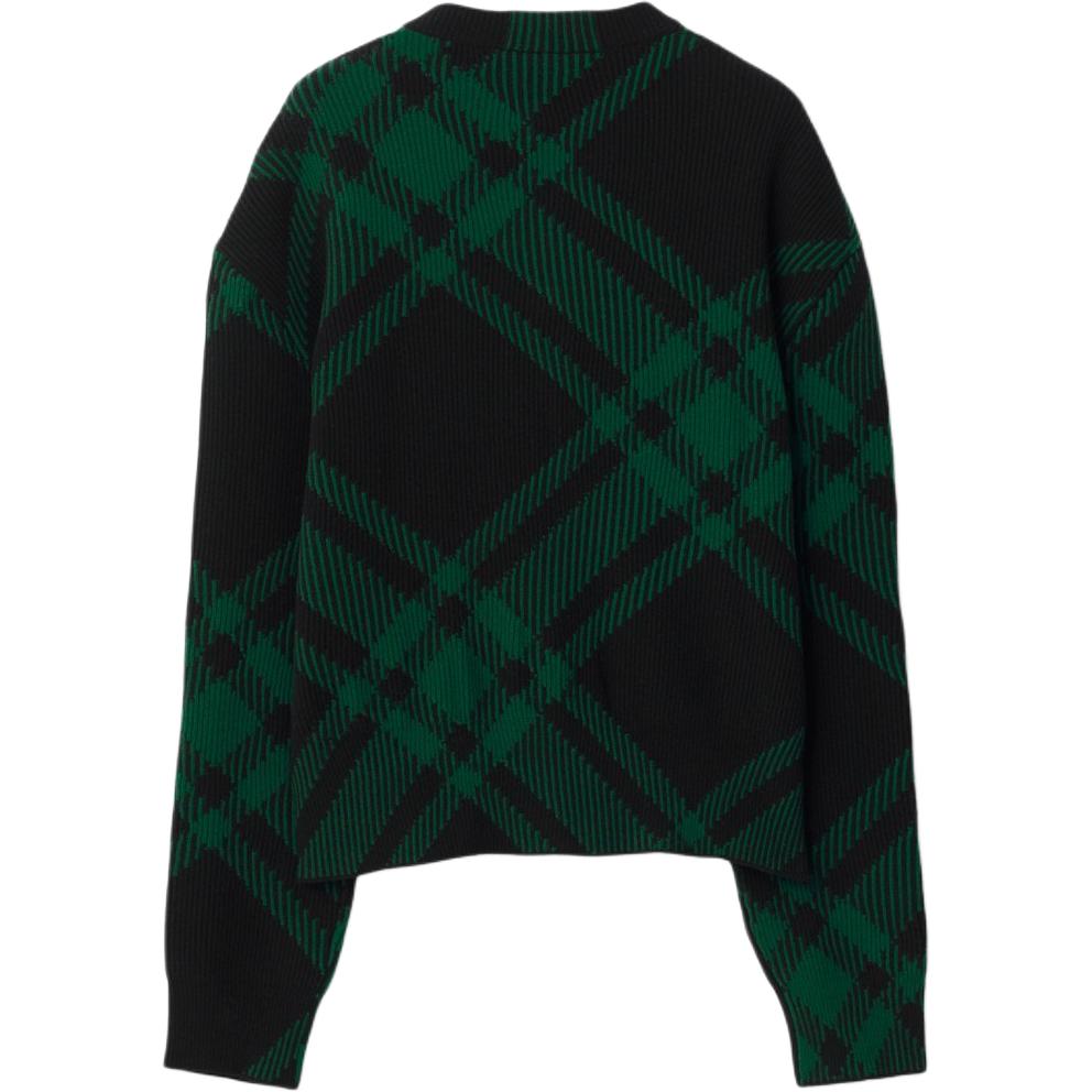 Lookbook (W) Burberry Sweater Knit Crewneck Hijau Check Intarsia. 80839241