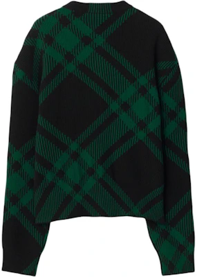 (W) Burberry Sweater Knit Crewneck Hijau Check Intarsia. 80839241 Lookbook (W) Burberry Sweater Knit Crewneck Hijau Check Intarsia. 80839241