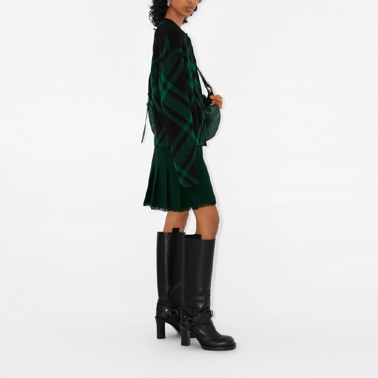 Details for (W) Burberry Sweater Knit Crewneck Hijau Check Intarsia. 80839241